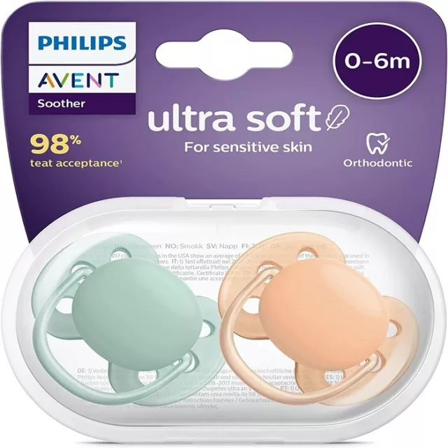 Philips Avent SCF091/03 Ciucci Ultra Soft senza BPA per Bambini da 0 a 6 mesi Co