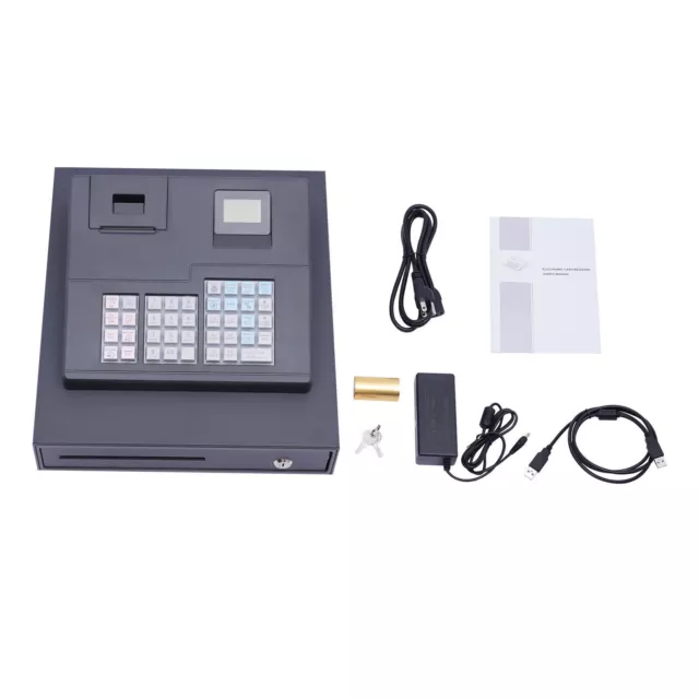 38 Keys Wired Lockable Electric Thermal Cash Register with Drawer for Catering 2