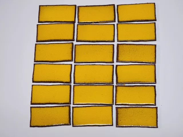 Vtg 1970s Summitville Ceramic Tiles 18 Yellow Gloss Brick 2" x 4", 1 sq. ft. NOS