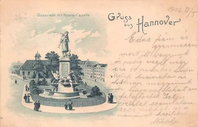 Gruss Aus Hannover Germany Postcard 1907