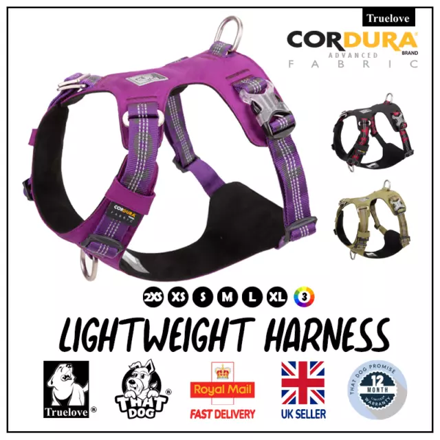 Dog Harness Truelove CORDURA Premium Lightweight Reflective  XXS XS S M L XL