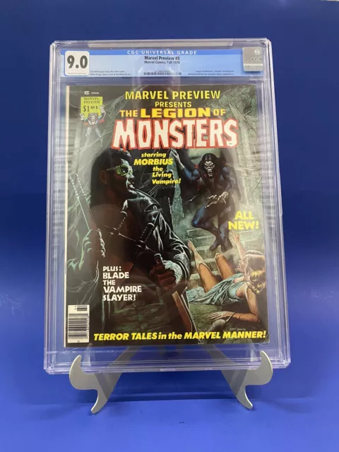 Marvel Preview #8 CGC 9.0 Legion of Monsters Blade & Morbius Appearance 1976