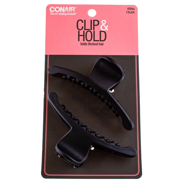 5 Pack Conair Clip & Hold Hair Clip, Black, 2 Ct