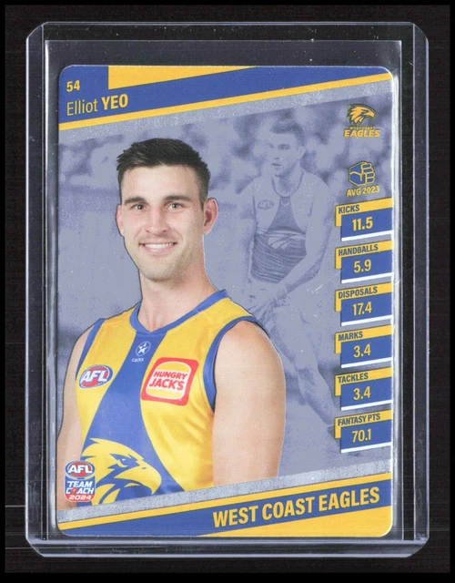 AFL 2024 TEAM Coach Silver West Coast Eagles Elliot Yeo 54 Football CB