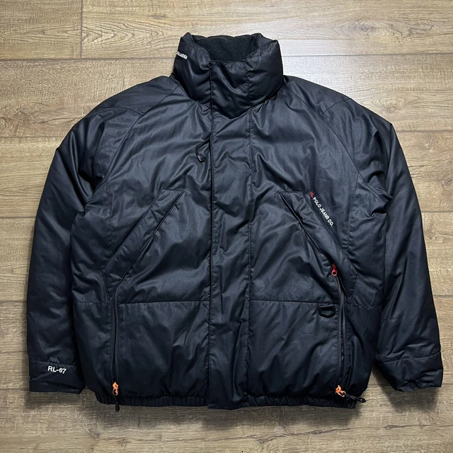 Giacca tampone in piuma nera Ralph Lauren taglia L