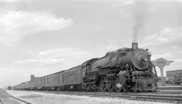 AT&SF SANTA FE Railroad locomotive engine No. 3455 type 4-6-4 OLD TRAIN ...