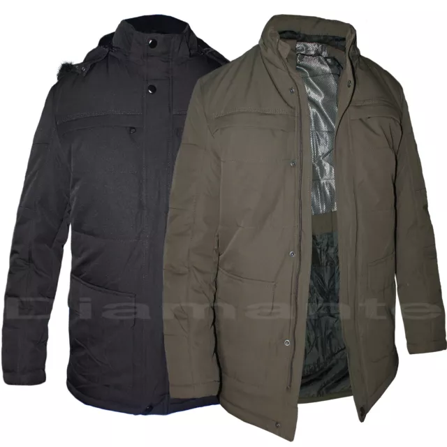 Giubbotto Uomo Invernale Parka Imbottito Giacca Cappotto Piumino Casual 8566