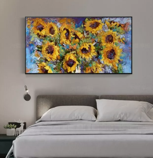 CHOP1610 fine sunflowers 100%  handmade painted oil painting art on canvas