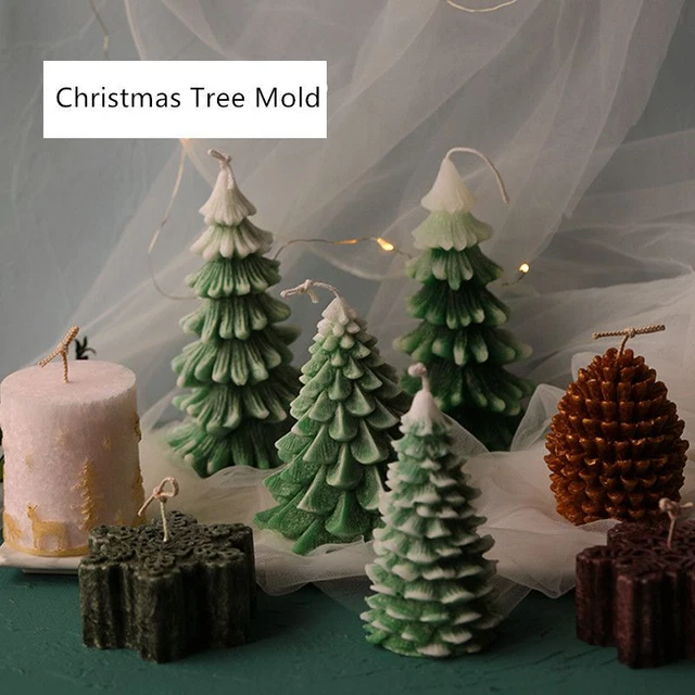 Christmas Candles Mold - Tree Pine Cone Snowflakes Candle Making Silicone Molds