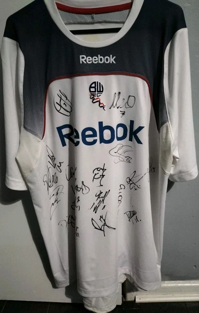 REEBOK BOLTON WANDERERS 2008-09 White Home Shirt Signed Various