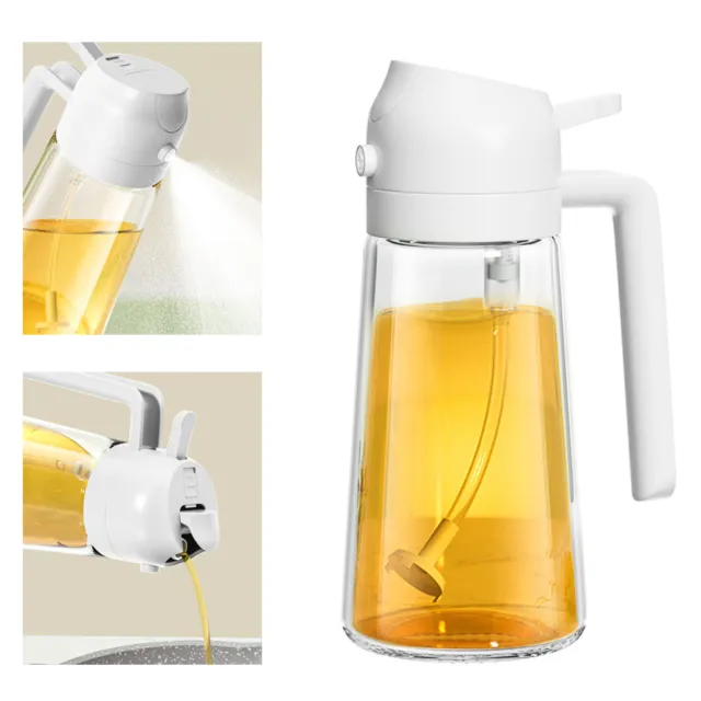 2-in-1 Oil Spray Bottle Refilable Glass BBQ Cooking Olive Oil Sprayer Dispenser