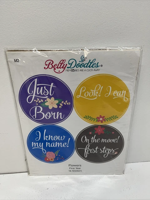 Belly doodles Round Baby Monthly Stickers Newborn Month Baby Milestone Birthday