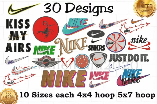 Diseños De Bordados A Máquina - 30 Diseños De Swoosh - Formatos Múltiples -...