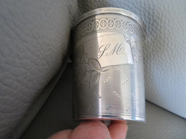Timbale Ancienne En Argent Massif Minerve 72 G - Pièce De Collection Décorative