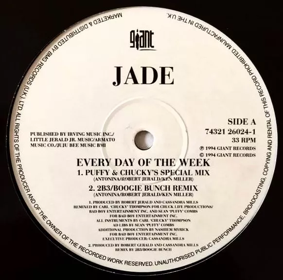 JADE ‎- Every Day Of The Week (12") (F+/NM)