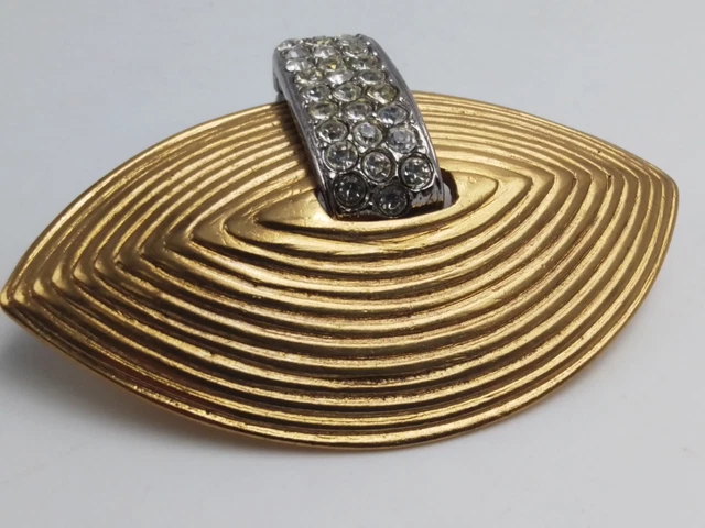 Boucle D'Oreille Orpheline Vintage Yves Saint Laurent Paris - Métal Doré & Cabochon - Clip