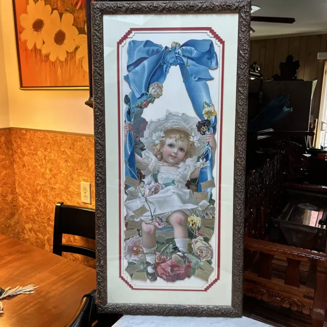 Antique Advertising Calendar Grand Union Tea Company Brooklyn NY Framed ￼1906