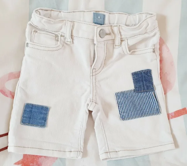 Baby Gap White Denim Shorts + Patches Size 2 Years combine post build a bundle