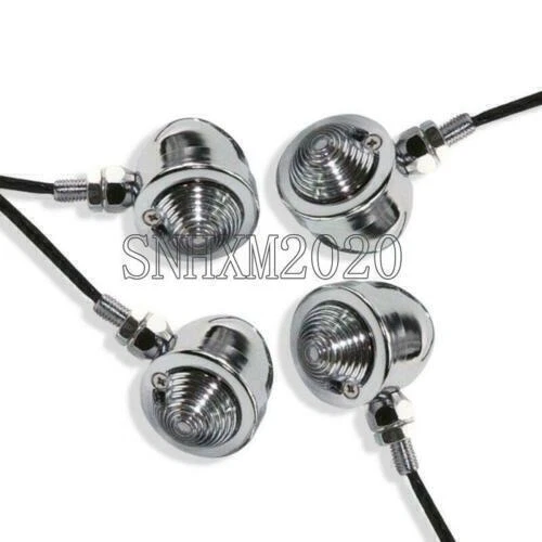 4X Chrome Motorcycle Aluminum 12V Retro Bullet Turn Signal Light Custom Parts