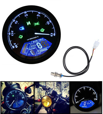Tachimetro digitale a LED universale per moto Tachimetro Indicatore di velocità Indicatore del livello dellolio Nero Tachimetro per moto 