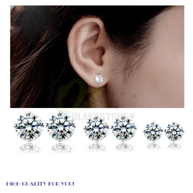 1Pair Sterling Silver Ear Rings Studs Butterfly Back Piercing Fashion Jewellery