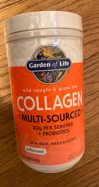 Garden of Life Multi-Sourced Bovine Fish 20g Collagen Unflavored Powder 9.52 oz