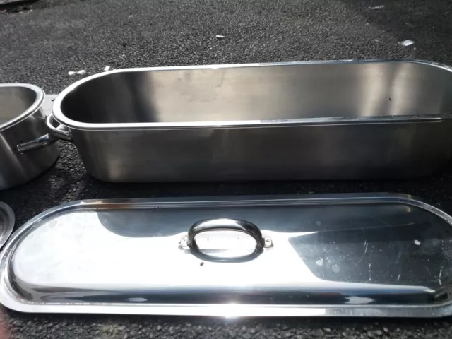 Large Fish Poacher Stainless Steel With Lift Out Insert,  Has Some  Marks