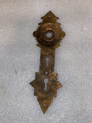 Antique Double Keyhole Backplate Nimick And graham Victorian Brass 3