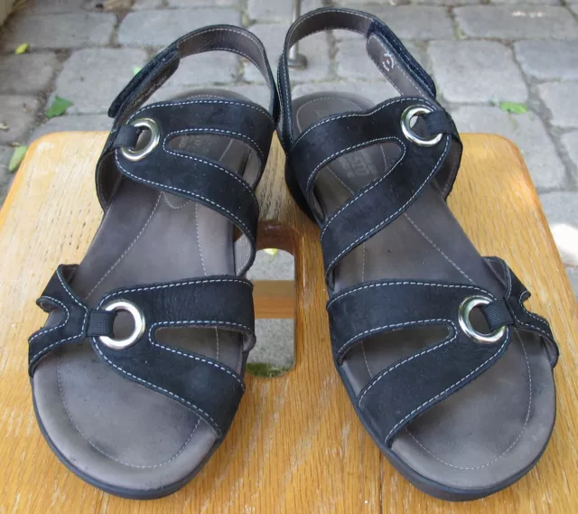 MEPHISTO PARFOLIA BLACK 160555 leather suede sling back sandals
