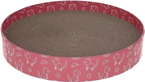 Kerbl Pet Lit griffoir pour Chat Circle en Carton Rose Ø 34 cm