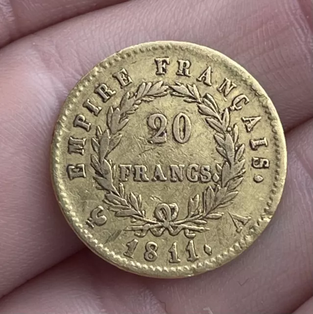 Monnaie 20 Francs Or Napoléon 1er 1811 A