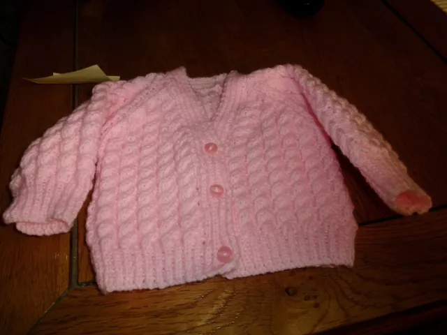Handknitted Baby Cardigans/Matinee Jackets 16" 3 To 6 Months