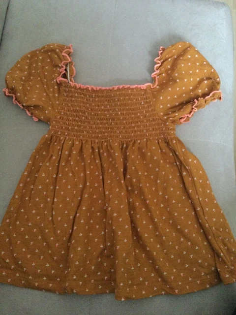 Girls bnwot Next tan coloured gathered neckline top age 4/5 years