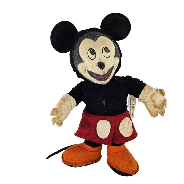 VINTAGE GUND DISNEY Mickey Mouse Plush Stuffed Animal 1940s READ £189.