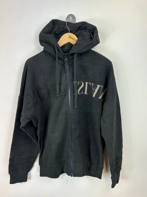 NEW GENUINE STONE Reverse Spell Out Fleece Full Zip Hoodie
