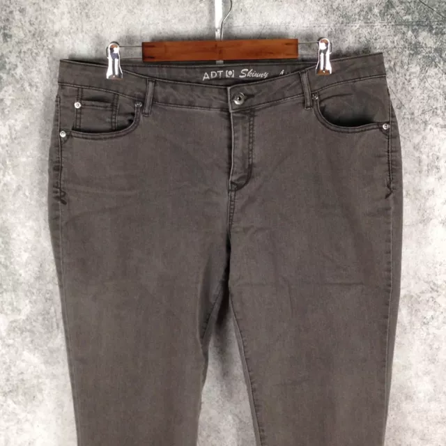 Apt.9 modern womens gray skinny jeans size 16 stretch mid rise