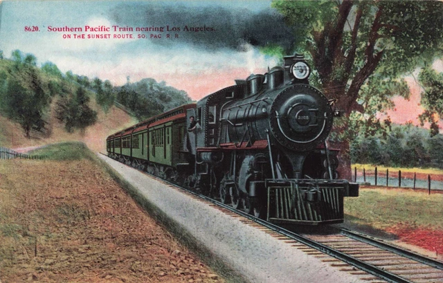 Southern Pacific Train Near Los Angeles California CA c1910 Postcard