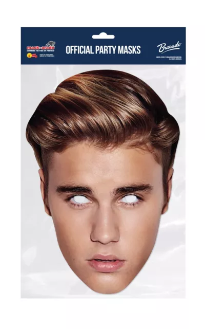 Justin Bieber Simple 2D Carte Amusant Visage Masque. Convient pour Fan Fêtes Et