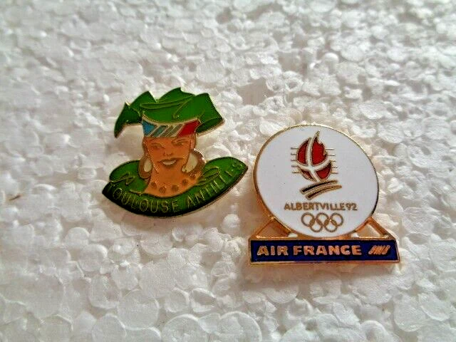 Job lot of 2 Air France unusual rare Airline metal lapel pins