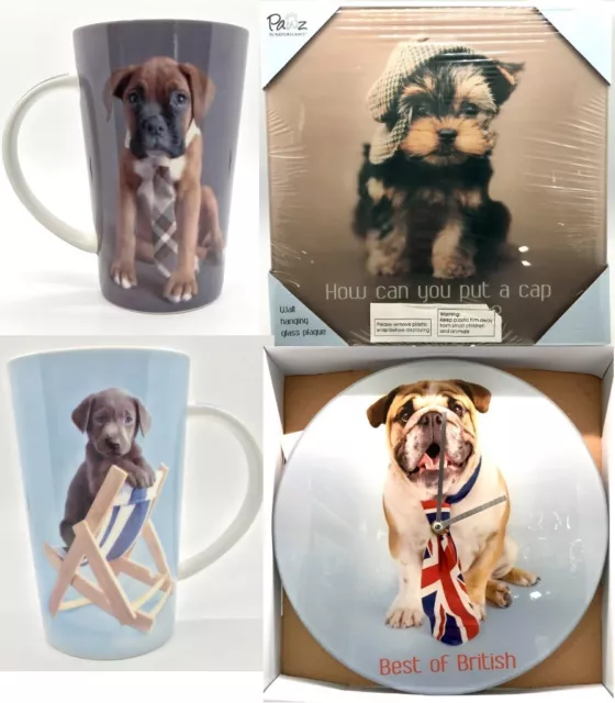 Dog & Puppies Picture, Coffee Mug or Clock Boxer Bulldog Lab Collie or Yorkie