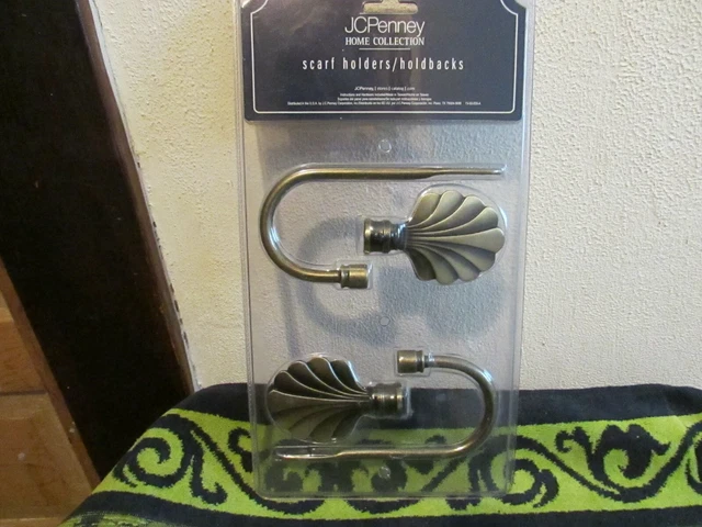 New JC Penny Home Collection Gold/ Shell, Scarf Holders, Holdbacks
