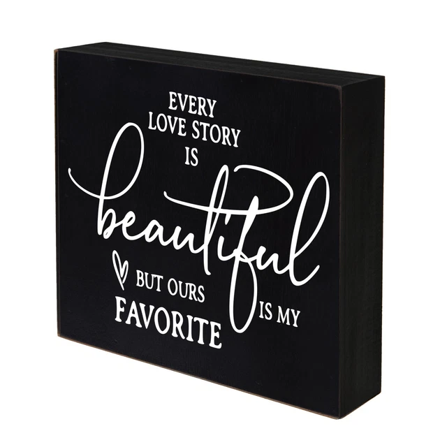 INSPIRATIONAL 6X6 SOLID Wood Modern Shadow Box Home Art Decor Every Love Story 2 $24.88 - PicClick