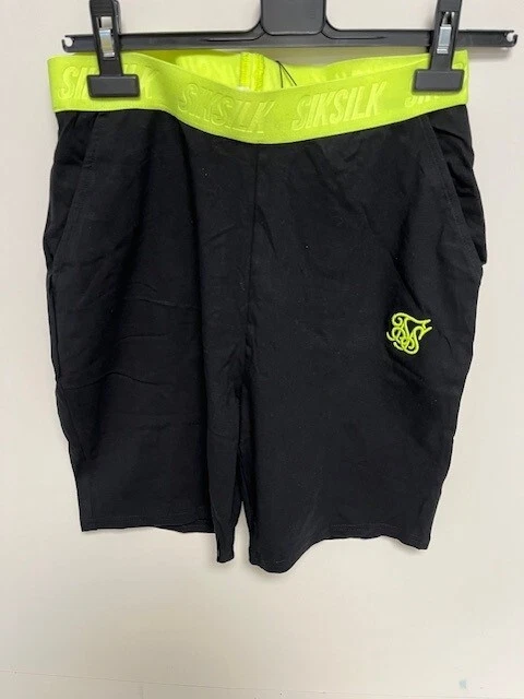 Men's Lounge Shorts, Black, Yellow, Size 30, New