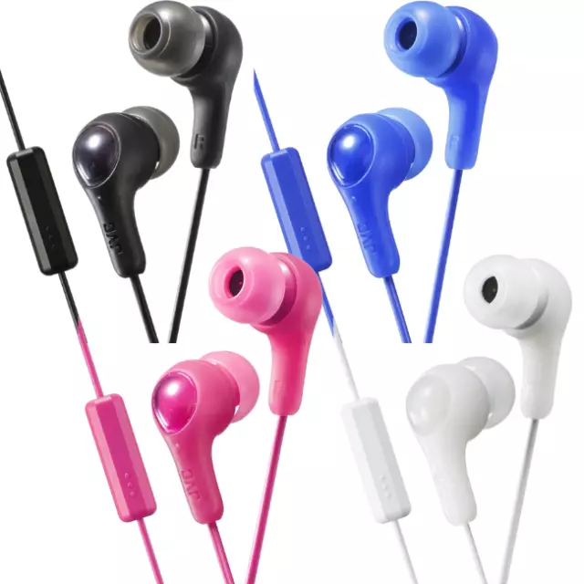 Jvc Hafx7M Gumy Plus In-Ear Headphones W/ Mic & Remote - Black Blue Pink White