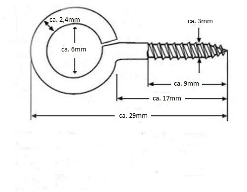 Niuny Ösenschraube M8 X 80 Mm | 4 Stück Edelstahl Ringschrauben | Für Hängematten & Markisen | Holzgewinde
