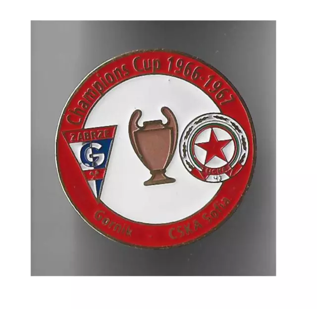 football pin badge Gornik Zabrze Poland - CSKA Sofia Bulgaria 1966-1967 #5