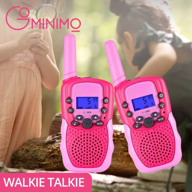 Gominimo 2x Children Walkie Talkies Long Range Toy Gift Kids Walky Talky Pink