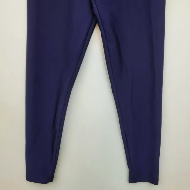 Vintage 80s Hanes Her Way Womens L Navy Blue Shiny Leggings Lycra Thick 3