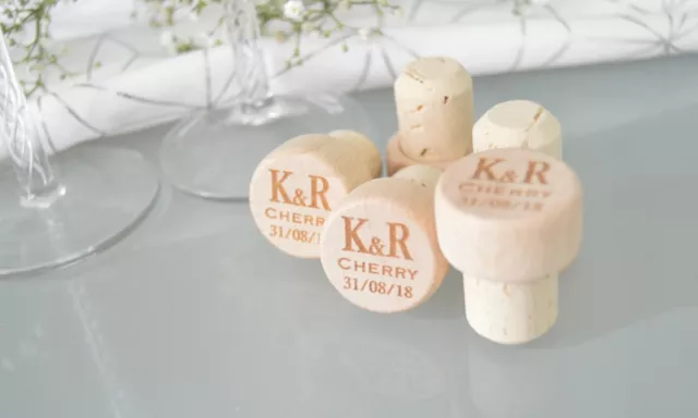 Personalised Bottle Stopper T Corks Laser Engraved Wedding Party Favours Wine