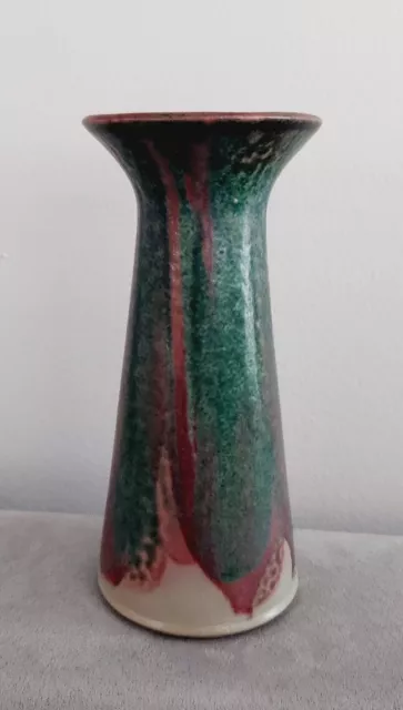 RARE Vintage Robert Maxwell Stoneware Calif MCM Drip Glaze Pottery Vase 7½" EUC
